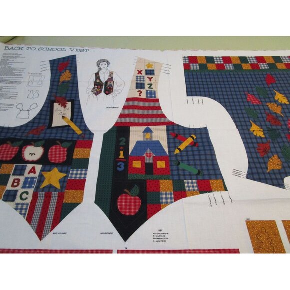 Vintage Uncut VIP  Back To School Vest Sewing Pattern Panel Fabric DIY Craft - Picture 6 of 11